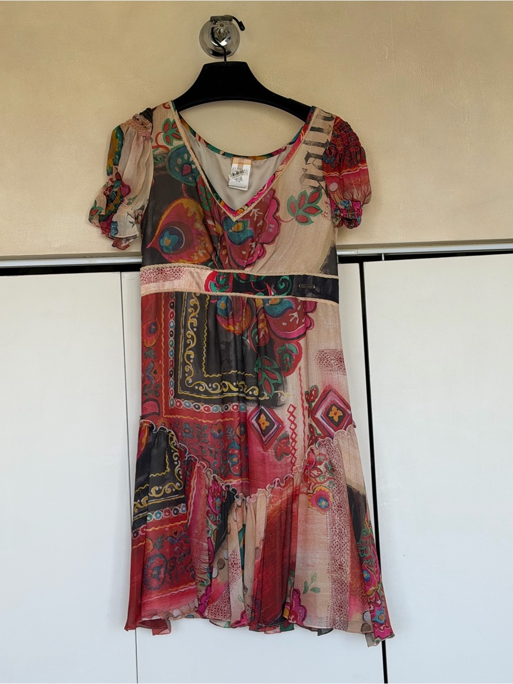 John Galliano Silk Blend Printed Tunic Dress | IT 42 / US 6 / FR 28